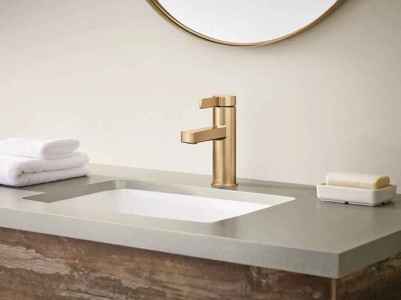 Beric Bronzed Gold One-handle Bathroom Faucet 4 Beric Bronzed Gold One-handle Bathroom Faucet - Image 2