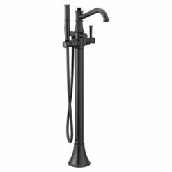 Belfield Matte Black One-handle Tub Filler Includes Hand Shower