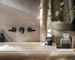 Voss Matte Black Two-handle Wall Mount Bathroom Faucet -Hot Sale Moen Store T6906BL flatlay horiz.tif