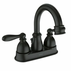 Caldwell Matte Black Two-handle High Arc Bathroom Faucet -Hot Sale Moen Store WS84667BL.tif