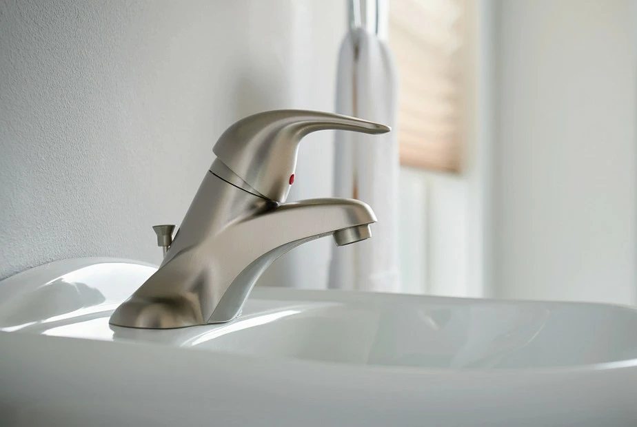 Adler Spot Resist Brushed Nickel One-Handle Low Arc Bathroom Faucet 6 Adler Spot Resist Brushed Nickel One-Handle Low Arc Bathroom Faucet - Image 4