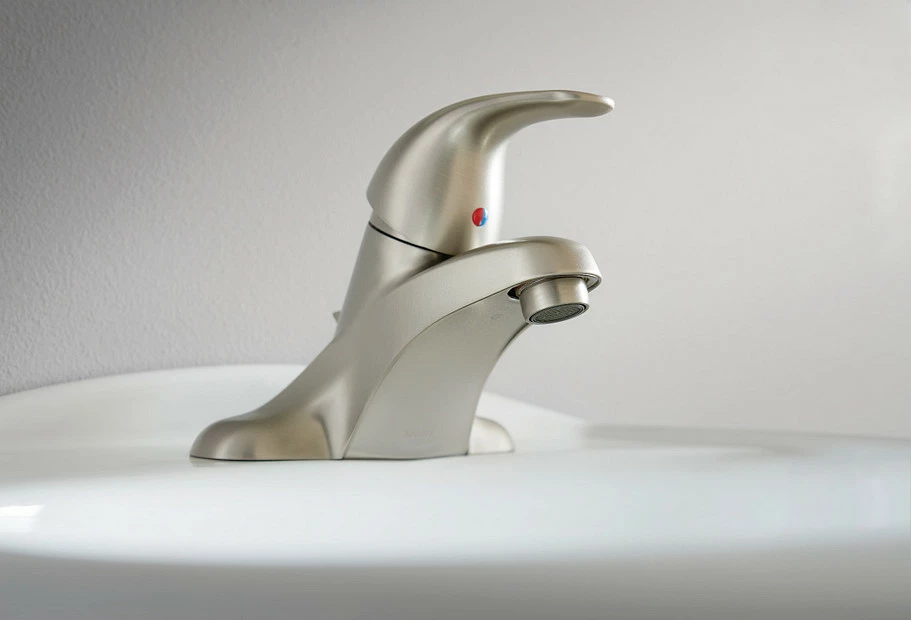 Adler Spot Resist Brushed Nickel One-Handle Low Arc Bathroom Faucet 4 Adler Spot Resist Brushed Nickel One-Handle Low Arc Bathroom Faucet - Image 2