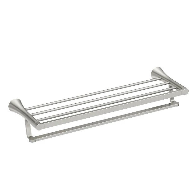 Mikah Brushed Nickel Towel Shelf 4 Mikah Brushed Nickel Towel Shelf - Image 2