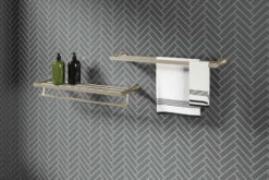 Mikah Brushed Nickel Towel Shelf
