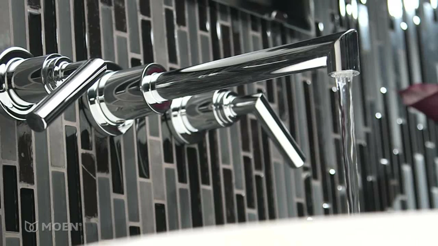 Arris Matte Black Two-Handle Wall Mount Bathroom Faucet 6 Arris Matte Black Two-Handle Wall Mount Bathroom Faucet - Image 4