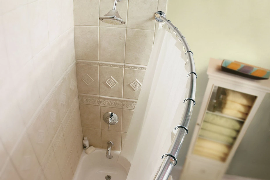 Curved Shower Rods Chrome 5' Curved Shower Rod 4 Curved Shower Rods Chrome 5' Curved Shower Rod - Image 2