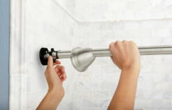 Curved Shower Rods Brushed Nickel Tension Curved Shower Rod -Hot Sale Moen Store dn2170bn install2.tif