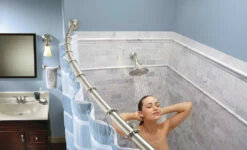 Curved Shower Rods Brushed Nickel Tension Curved Shower Rod -Hot Sale Moen Store dn2170bn sr210bn lifestyle b.tif