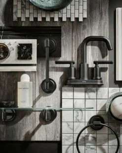 Iso Matte Black Vanity Shelf 12 Iso Matte Black Vanity Shelf -Hot Sale Moen Store isobl flatlay1 vert.tif