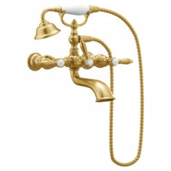 Weymouth Brushed Gold Two-handle Tub Filler Includes Hand Shower -Hot Sale Moen Store s22110bg v2.tif