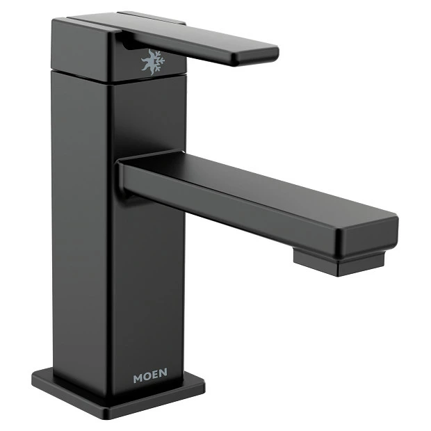 90 Degree Matte Black One-handle Low Arc Bathroom Faucet 3 90 Degree Matte Black One-handle Low Arc Bathroom Faucet