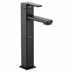 90 Degree Matte Black One-handle High Arc Vessel Bathroom Faucet
