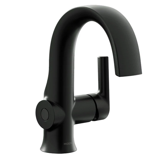 Doux Matte Black One-handle High Arc Bathroom Faucet 4 Doux Matte Black One-handle High Arc Bathroom Faucet - Image 2