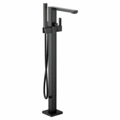 90 Degree Matte Black One-handle Tub Filler Includes Hand Shower