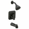 Rizon Matte Black Posi-Temp® Tub/Shower -Hot Sale Moen Store t2813bl.tif