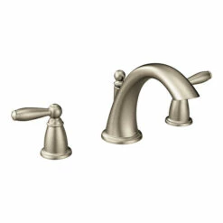 Brantford Brushed Nickel Two-Handle Low Arc Roman Tub Faucet