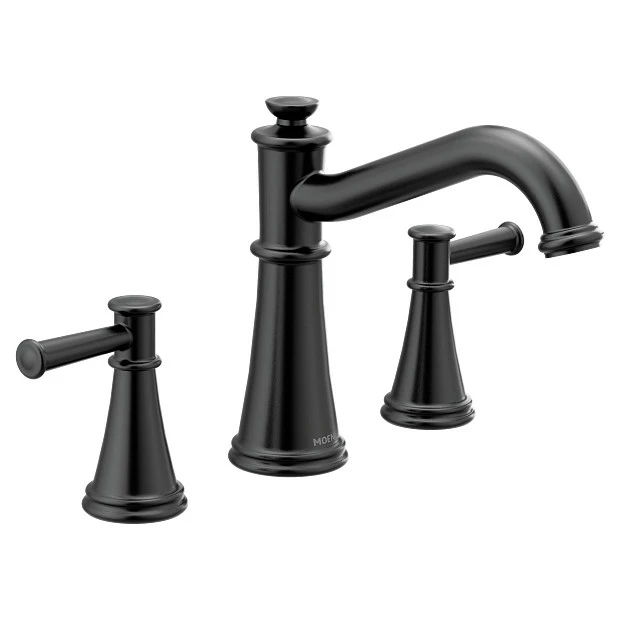 Belfield Matte Black Two-handle Non Diverter Roman Tub Faucet 3 Belfield Matte Black Two-handle Non Diverter Roman Tub Faucet