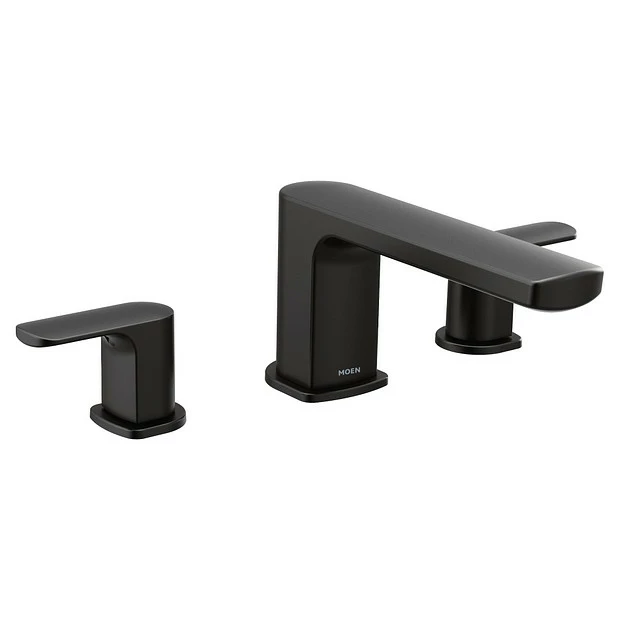 Rizon Matte Black Two-Handle Low Arc Roman Tub Faucet 3 Rizon Matte Black Two-Handle Low Arc Roman Tub Faucet