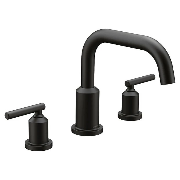 Gibson Matte Black Two-Handle Non-Diverter Roman Tub Faucet 3 Gibson Matte Black Two-Handle Non-Diverter Roman Tub Faucet
