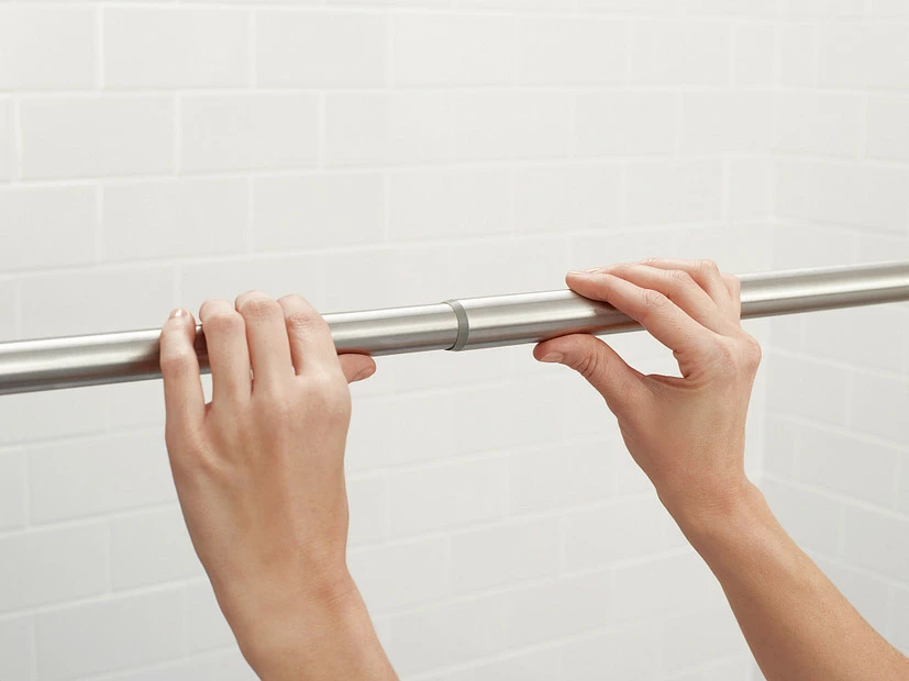 Tension Rod Brushed Nickel Shower Rod 4 Tension Rod Brushed Nickel Shower Rod - Image 2