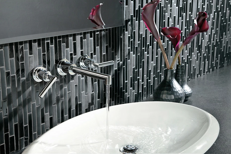 Arris Matte Black Two-Handle Wall Mount Bathroom Faucet 5 Arris Matte Black Two-Handle Wall Mount Bathroom Faucet - Image 3