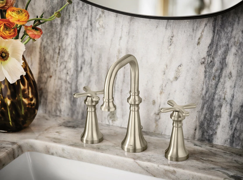 Colinet Brushed Nickel Two-handle High Arc Bathroom Faucet 4 Colinet Brushed Nickel Two-handle High Arc Bathroom Faucet - Image 2