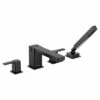 90 Degree Matte Black Two-handle High Arc Roman Tub Faucet Includes Hand Shower 1 90 Degree Matte Black Two-handle High Arc Roman Tub Faucet Includes Hand Shower -Hot Sale Moen Store ts914bl.tif