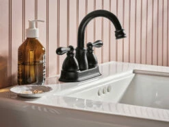 Caldwell Matte Black Two-handle High Arc Bathroom Faucet -Hot Sale Moen Store ws84667bl glam1.tif