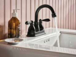 Caldwell Matte Black Two-handle High Arc Bathroom Faucet -Hot Sale Moen Store ws84667bl glam2.tif
