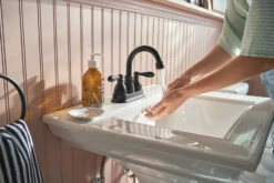 Hot Sale Moen Store 45 Caldwell Matte Black Two-handle High Arc Bathroom Faucet