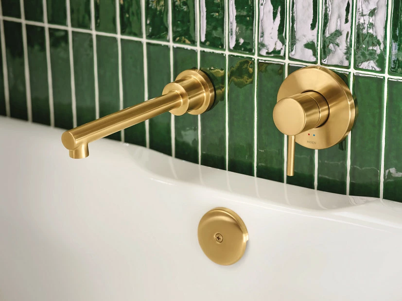 Align Brushed Gold One-handle Non Diverter Wallmount Tub Filler 3 Align Brushed Gold One-handle Non Diverter Wallmount Tub Filler