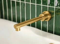 Align Brushed Gold One-handle Non Diverter Wallmount Tub Filler 24 Align Brushed Gold One-handle Non Diverter Wallmount Tub Filler -Hot Sale Moen Store wt391bg glam4.tif