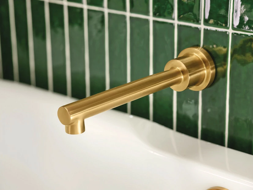 Align Brushed Gold One-handle Non Diverter Wallmount Tub Filler 5 Align Brushed Gold One-handle Non Diverter Wallmount Tub Filler - Image 3