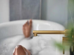 Align Brushed Gold One-handle Non Diverter Wallmount Tub Filler 37 Align Brushed Gold One-handle Non Diverter Wallmount Tub Filler -Hot Sale Moen Store wt391bg lifestyle5.tif