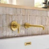 Cia Brushed Gold One-handle Non Diverter Wallmount Tub Filler 2 Cia Brushed Gold One-handle Non Diverter Wallmount Tub Filler -Hot Sale Moen Store wt6221bg glam1.tif