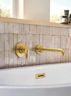 Cia Brushed Gold One-handle Non Diverter Wallmount Tub Filler