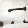 Genta LX Matte Black One-handle Non Diverter Wallmount Tub Filler -Hot Sale Moen Store wt901bl glam2 wateron.tif