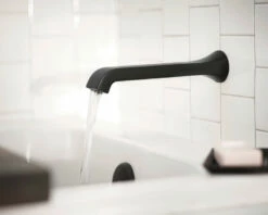 Genta LX Matte Black One-handle Non Diverter Wallmount Tub Filler