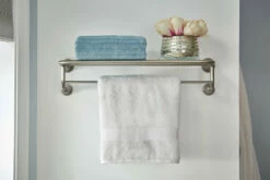 Banbury Brushed Nickel 24" Towel Bar With Shelf 11 Banbury Brushed Nickel 24" Towel Bar With Shelf -Hot Sale Moen Store y2694bn v4.tif
