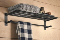 Arlys Matte Black Towel Shelf -Hot Sale Moen Store y5794bl glam2.tif