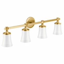 Flara Brushed Gold Four Globe Bath Light