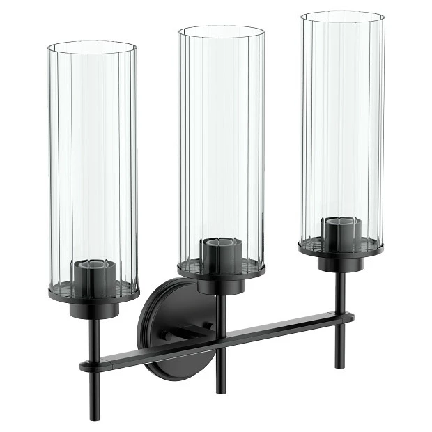 Greenfield Matte Black Three Globe Bath Light 3 Greenfield Matte Black Three Globe Bath Light
