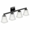 Voss Matte Black Four Globe Bath Light -Hot Sale Moen Store yb5164bl.tif